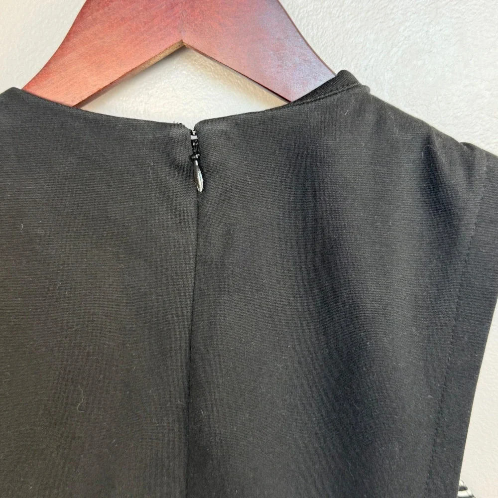 Madewell 1937 Sheath Dress Women's‎ 6 Black Sleeveless Striped Side Panels